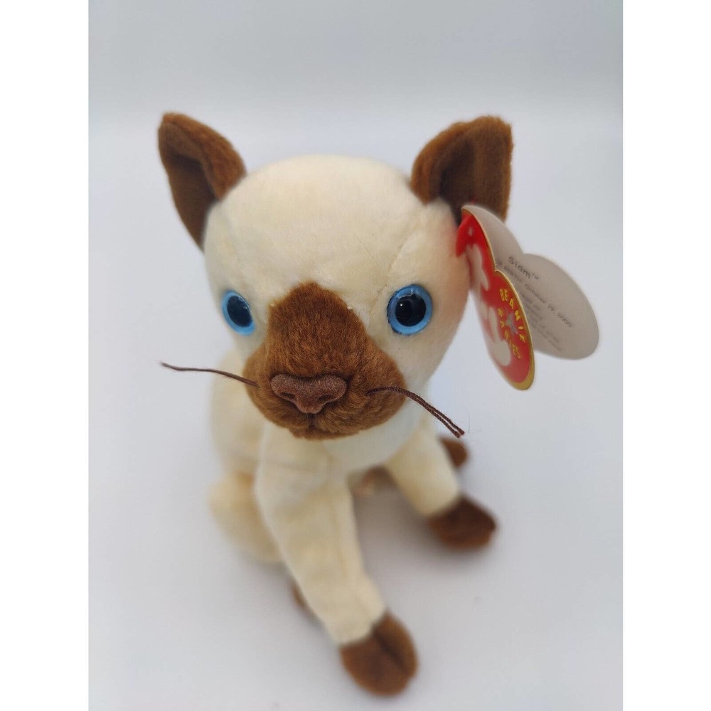 TY Beanie Baby - "SIAM" the SIAMESE Cat Beanbag Plush
